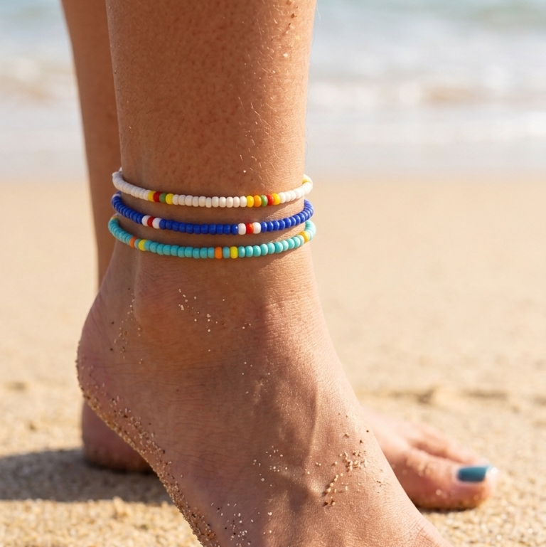 Saltline Beaded Anklet