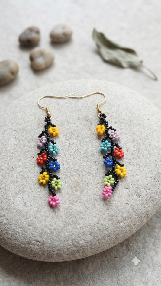 Flower Beaded Earrings