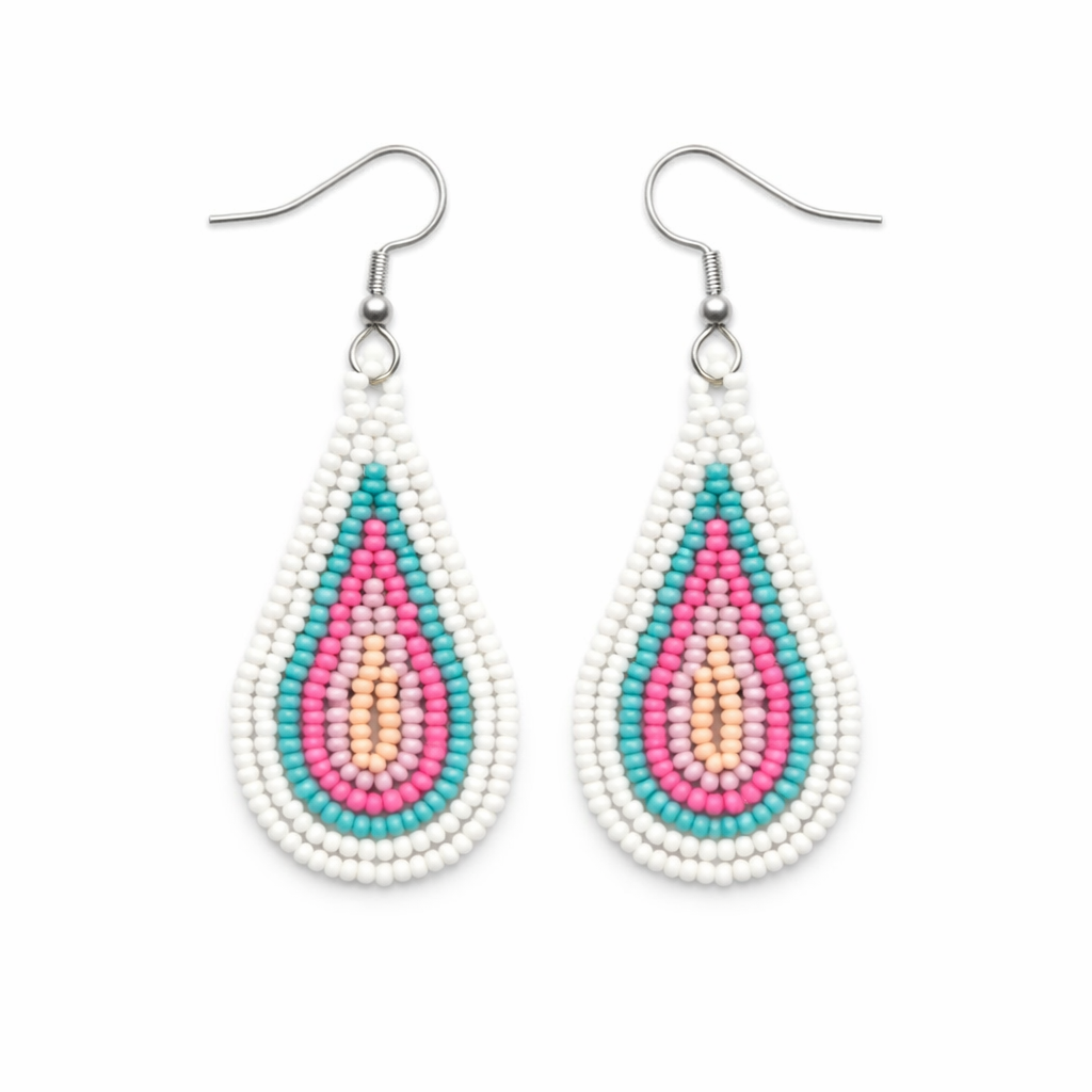 Teardrop Beaded Earrings