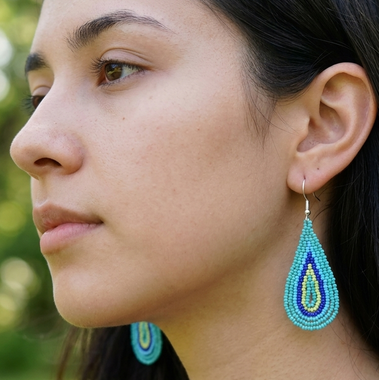 Teardrop Beaded Earrings