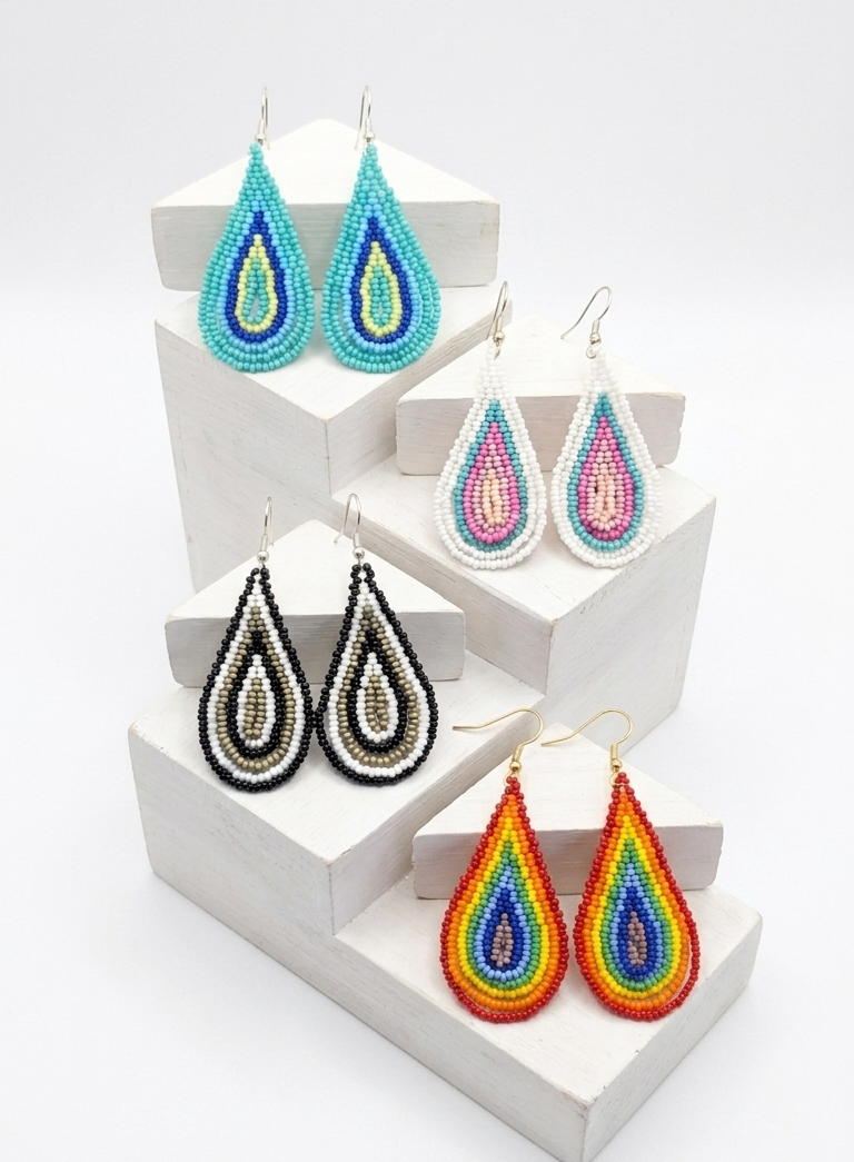 Teardrop Beaded Earrings