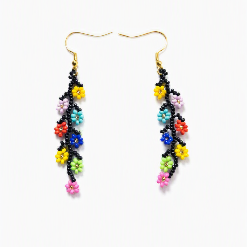 Flower Beaded Earrings