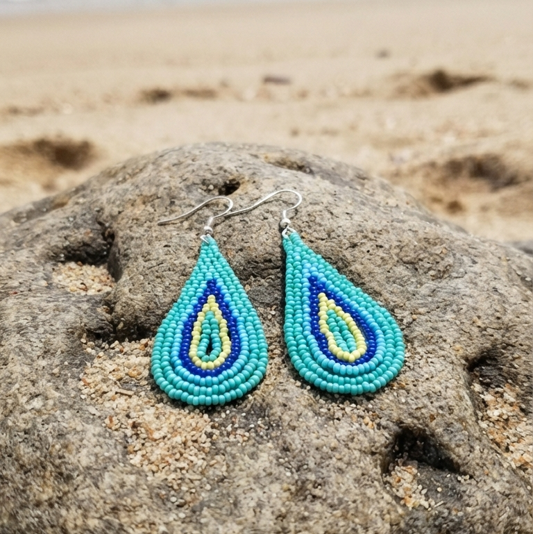 Teardrop Beaded Earrings