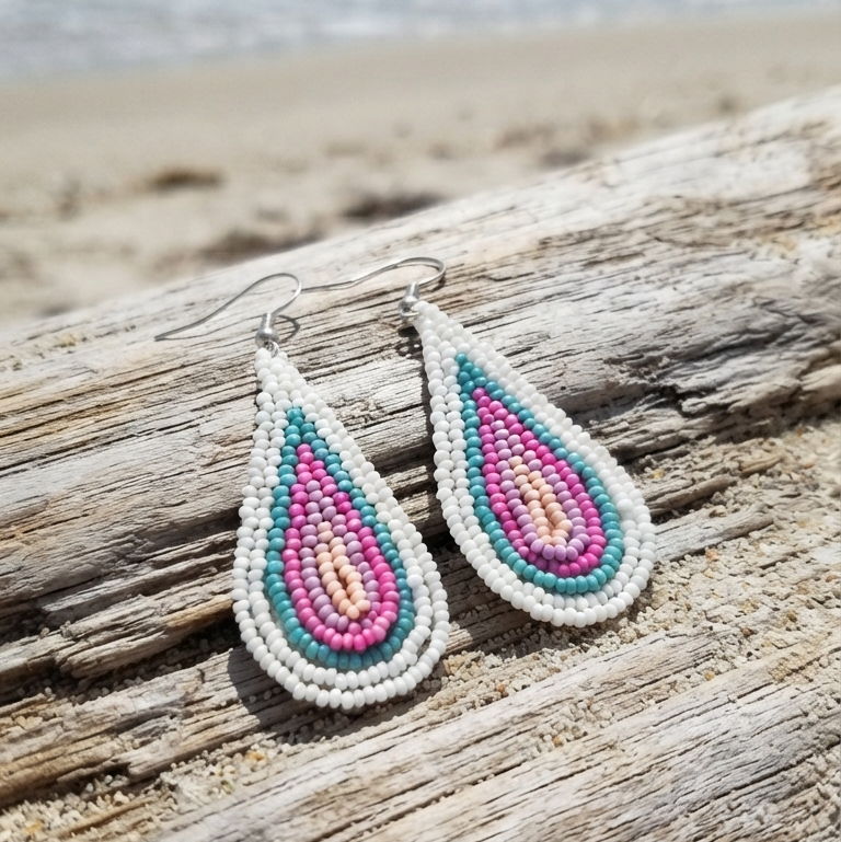 Teardrop Beaded Earrings