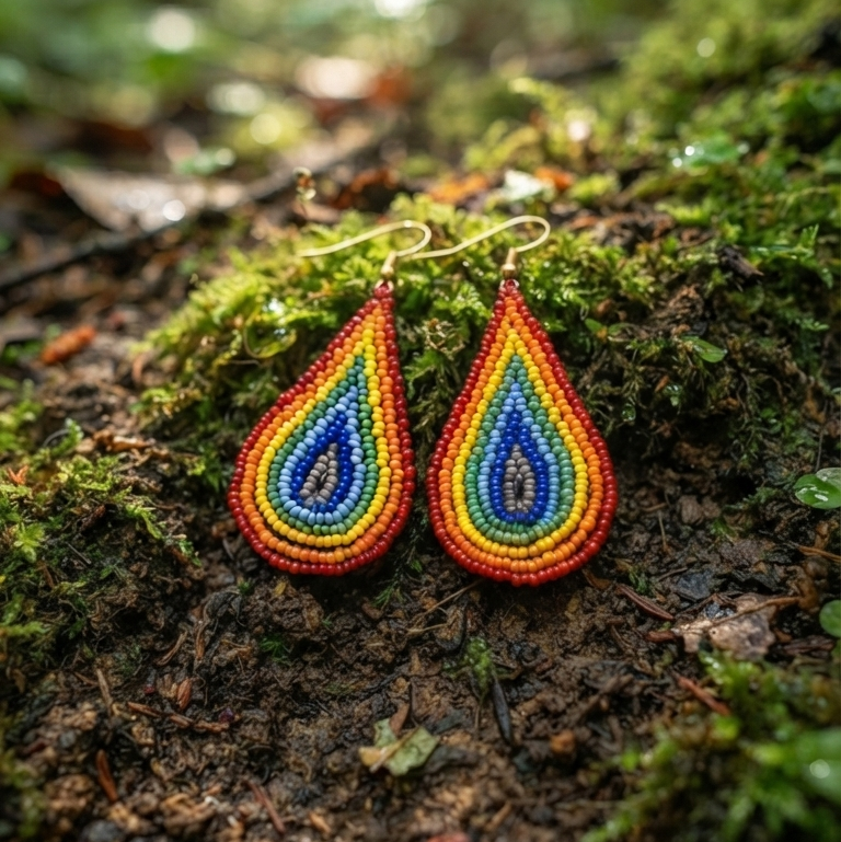 Teardrop Beaded Earrings